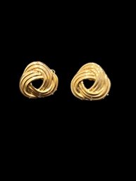 Pair Of 14k Gold Swirl  Post Earrings