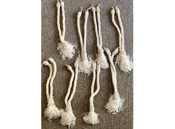 Set Of 8 Off White Silk Rope Curtain Ties