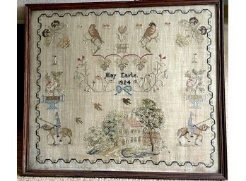 Antique 'Mary Earle' 1924 Sampler