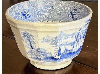 Vintage English William Adams Blue And White Bowl