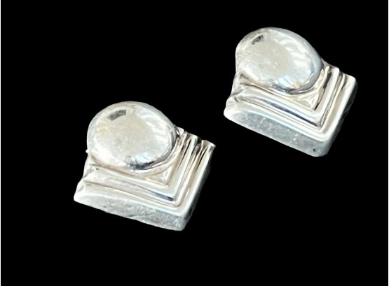 Vintage Sterling Silver Art Deco Style Earrings