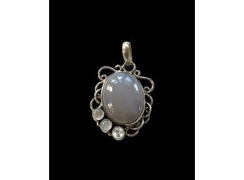 Sterling Silver Blue Chalcedony And Moonstone Pendant