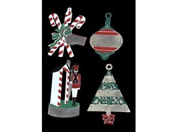 4 Die Cut Christmas Tree Ornaments Or Book Marker