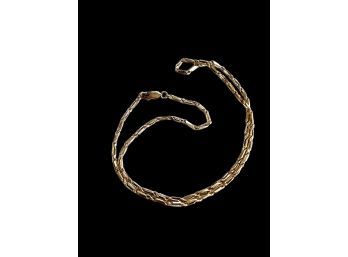 14K Vintage Long 20' Alternate Twisted Closed Link Necklace 4gr