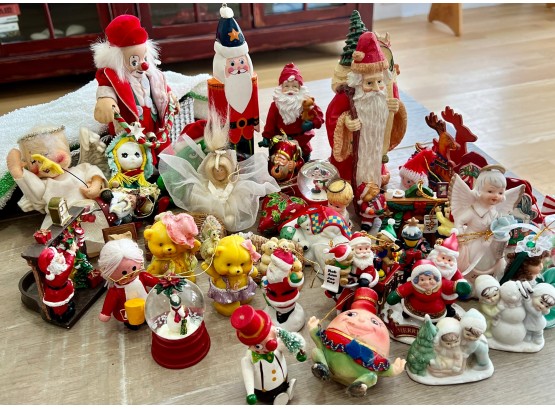 Vintage Collection Of Christmas Ornaments, Figurines ,Decorative Items