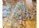 Vintage Lot Of Miscellaneous Glass Ware, Serving Dishes, Bar Ware