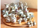 Collection Of Miniature Porcelain Doll House Pitchers Plates Cups