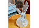 Vintage Cristal D' Arques Glass Bald Eagle  Crystal Figurine