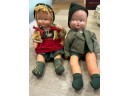 Vintage Antique Pair Of Austrian Boy And Girl Dolls