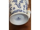 Vintage Blue And White Chinese Export Tea Pitchers And Coalport Porcelain Decanter