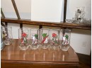 Vintage Set Of 5 Coca-Cola Company Holly Hobby Drinking Glasses