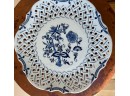 Reticulated Vintage Blue And White BLUE DANUBE Plate