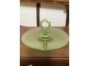 Vintage Anchor Hocking Mayfair Green Glass 11.5' Serving Dish