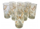 Vintage Set Of 6 Golden Rimmed Libby Wheat Tumbler Glasses