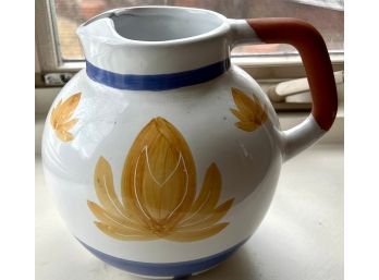 Portugese Numbered Pottery Painted Pitcher