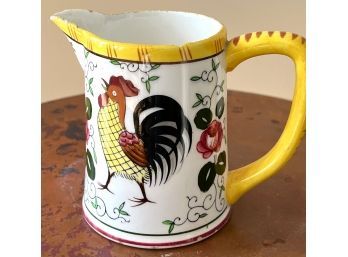 Vintage PY UCAGCO Early Provincial Rooster And Rose 5' Pitvher