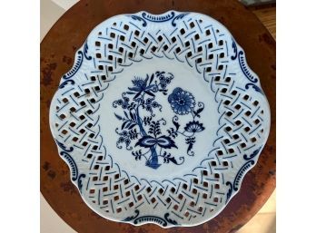 Reticulated Vintage Blue And White BLUE DANUBE Plate