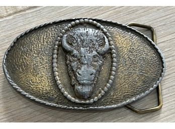 Vintage 1979 SPEC-CAST Buffalo Cast Brass Belt Buckle