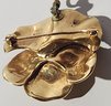 14 Karat Gold Floral Brooch/pendant With Diamond 8.4 Grams)