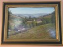Ninteenth Century Oil Painting On Board By Frank Wil Depicting Two Homes In A Valley Entitled Peaceful Valley'