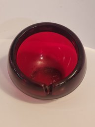 .Mid Century Viking Ruby Glass'orb 'ashtray