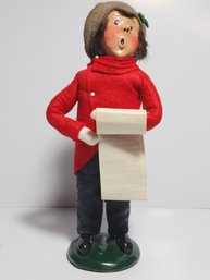 Byers Choice Caroler Doll Boy With Scroll