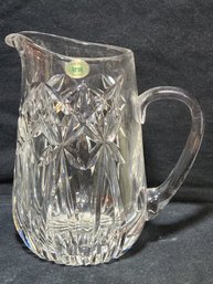 Turone Irsh Cut Crystal Pitcher With Applied Handle
