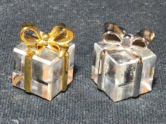 2 Miniature Swarovski Crystal Presents