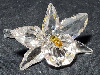 Swarovski Crystal Orchid With Gold Center