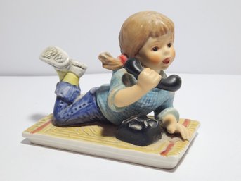 Goebel Todays Children Series  Figurine Of Girl On Telephone