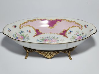 Copie De Limoges Porcelain Oval Porcelain Console