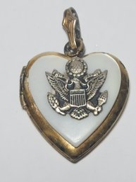 World War II Gold Filled And Sterling Silver Heart Shaped Locketlocket