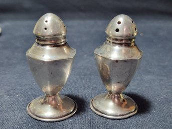 Pair Of Petite Sterling Silver Pedestal Salt And Pepper Shakers