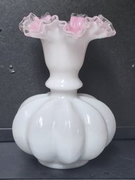 10 1/2' Fenton Peach Crest Vase