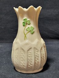 Irish Beleek Parianware Shamrock Vase