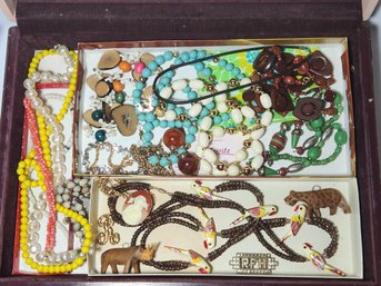Box Of Vintage Costume Jewelry