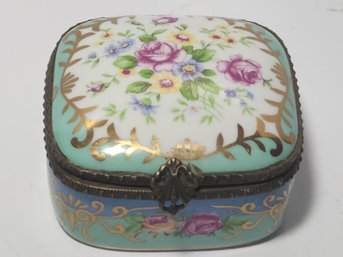 Floral Decorated French Style Porcelian  Keep Sake Box