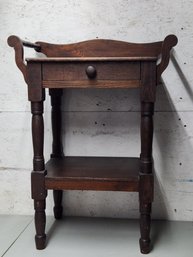 Antique Ash And Chestnut Wash Stand With Towel Bars
