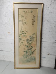 Signed Japanese Print In Faux Bamboo Frame