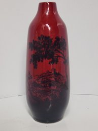 Scenic Royal Doulton Flambe Vase Woodcut 1814