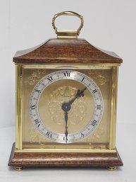 Quincy Brass And Mahogany Carriage Style Dresser Clock