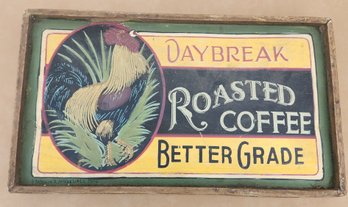 Hand Painted Framed Tin Coffe Sign By Patricia McKee Little 11'  19 1/2'