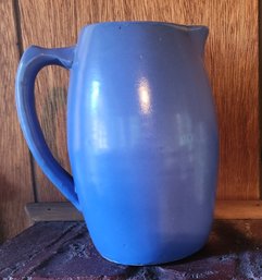 Blue Glazed Pottery Pitcher