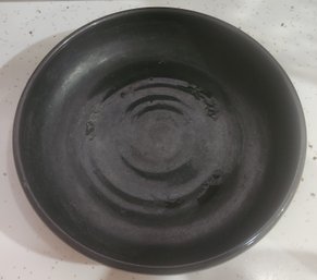Raw Antrees Black Glazed Pottery Low Bowl