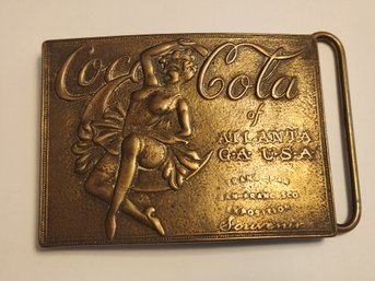 Bronze Coca Cola Belt Buckle Marked Tiffany Studio