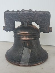 Bronze Finished Cast Iron Liberty Bell Bak With 1941 Philadelphia Citizens Committee Label