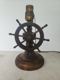 Wooden Shipswheel Table Lamp By Billy And Al Copp 1935