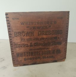 Whittmore's ' Jewel 'Brown Dressing Wooden Advertising Box
