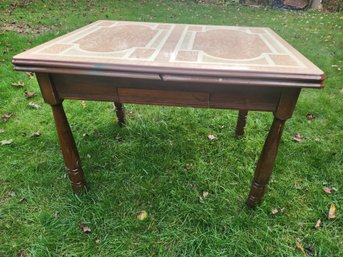 Nineteen Fifties Rock Maple Kitchen Table With Porcelain Enamel Top
