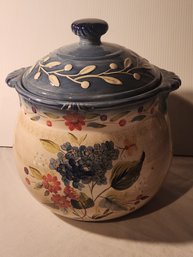 Certified International Floral Decorated Covered Pot